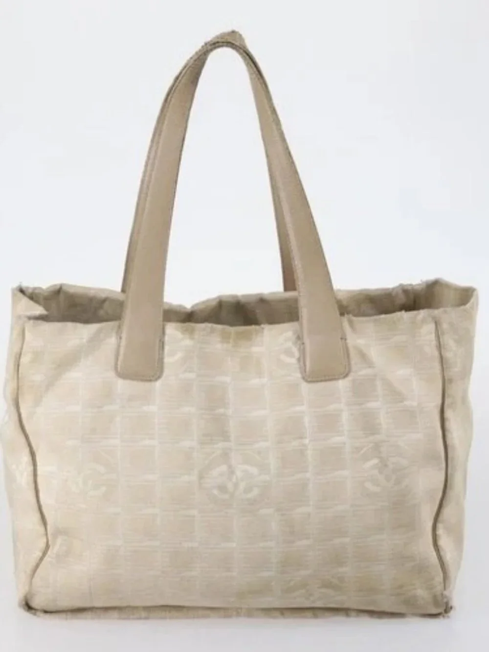 CHANEL New Travel Line Tote Bag Nylon 3 Set Pink Beige CC Auth ti3465